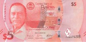Belize 5 Dollar p74 2025